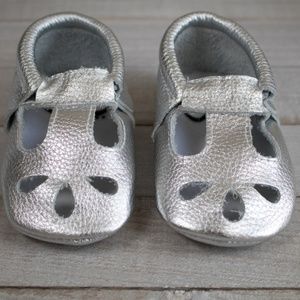 Mary Jane Baby Shoes, Silver